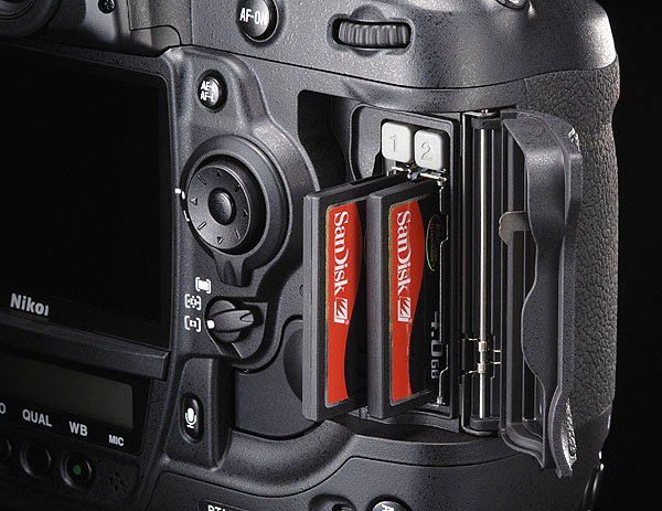 nikon d900. card slots on the Nikon D3
